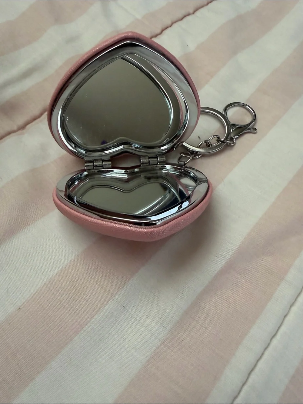 Pink Heart Floral 'Love' Keychain Charm